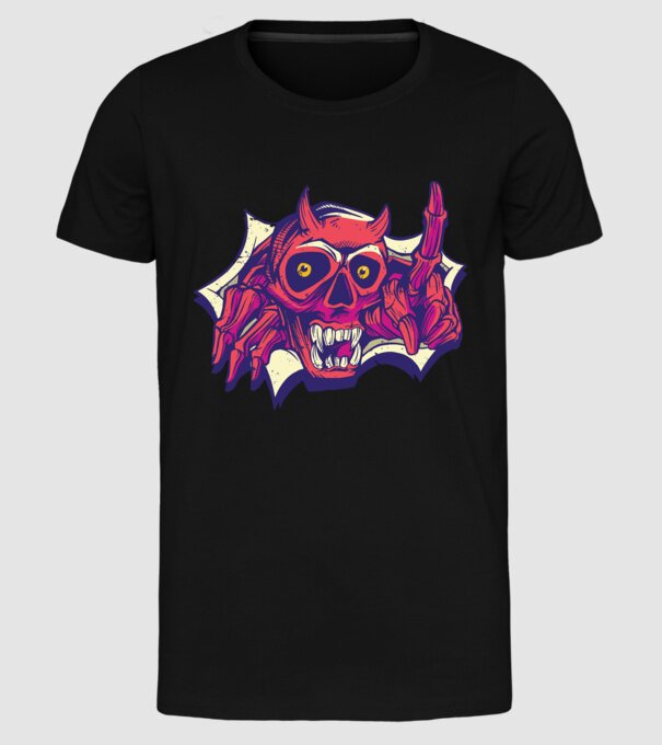 Craniu de Demon model negru pe tricou