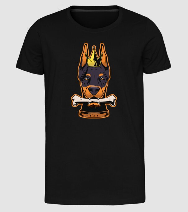 Rege Doberman model negru pe tricou