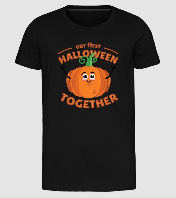 Primul nostru Halloween împreună model negru pe tricou