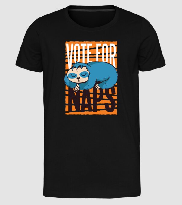 Votez pentru relaxare Leneș model negru pe tricou