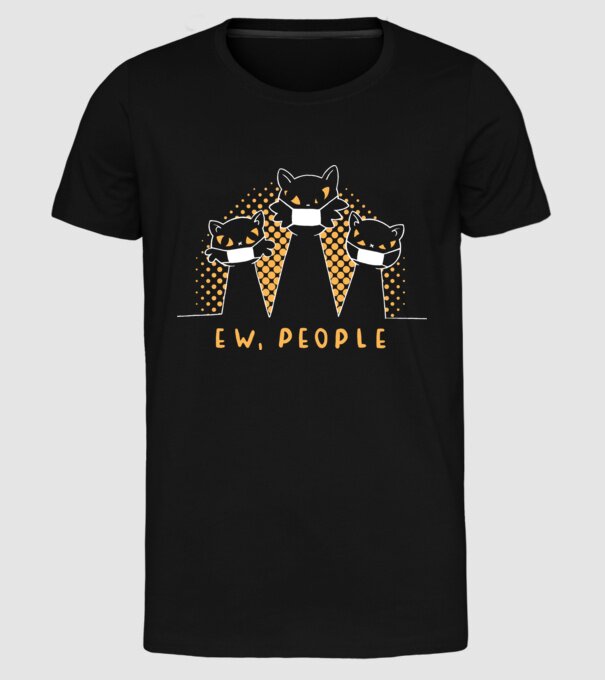 ew, people model negru pe tricou