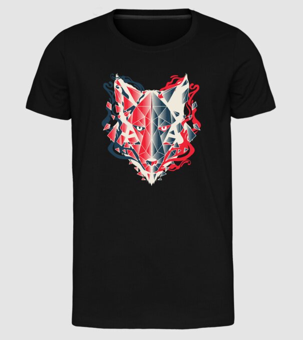 Wolf Head model negru pe tricou