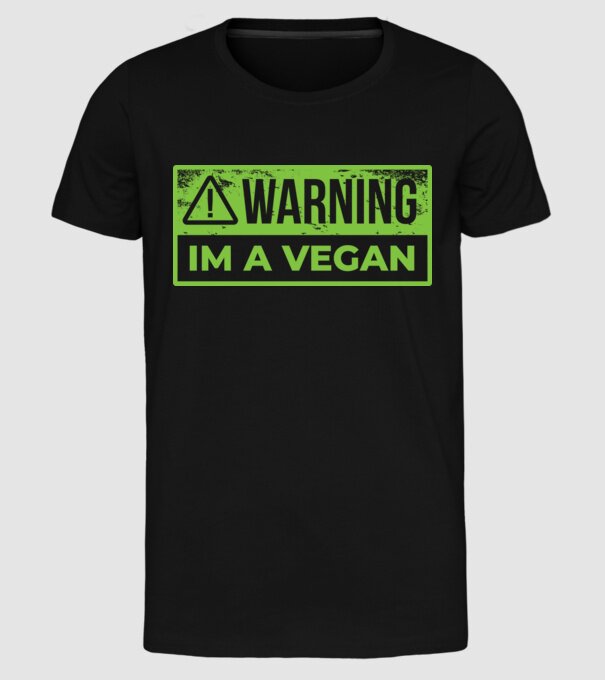 Atenție, sunt vegan model negru pe tricou