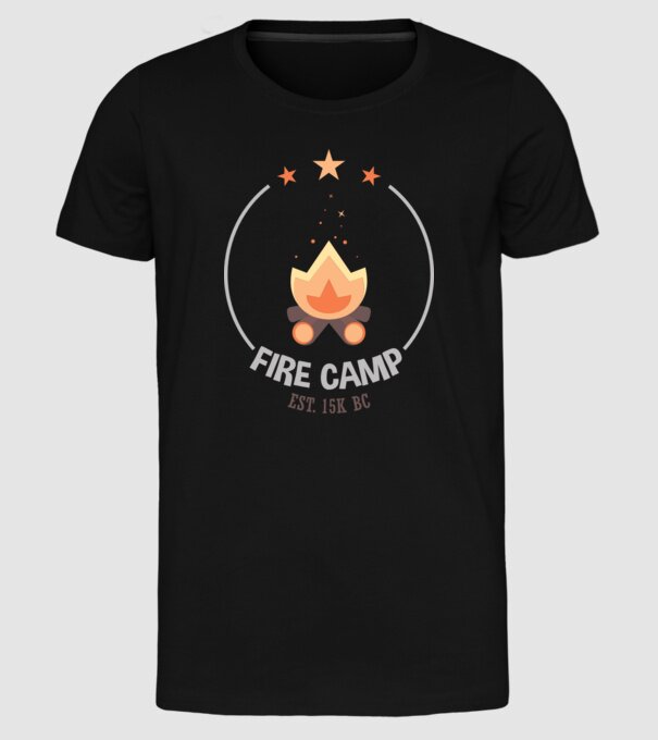 Fire Camp est. 15k BC model negru pe tricou