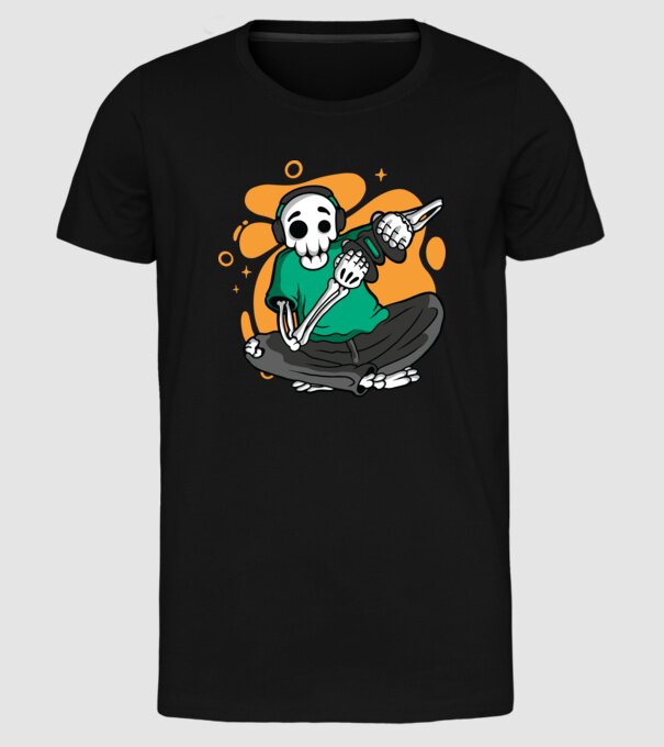 Schelet Gamer model negru pe tricou
