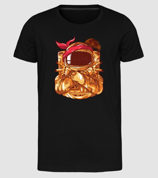 Gangsta Astronaut astronaut rapper model negru pe tricou