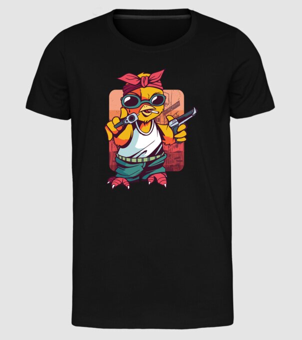 Pui Gangster model negru pe tricou