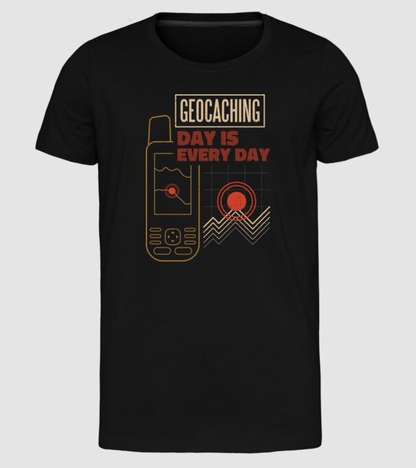 Geocaching model negru pe tricou