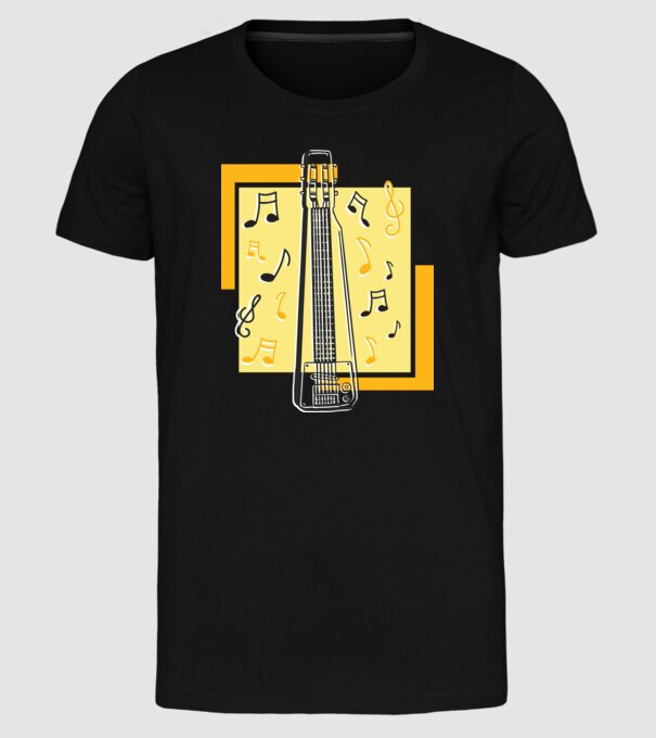 Tricou chitarist model negru pe tricou