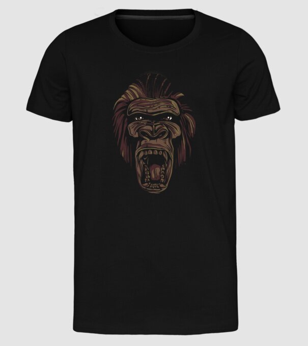 Gorilla Face model negru pe tricou