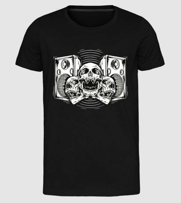 Cranii difuzor model negru pe tricou