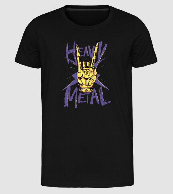 Heavy Metal model negru pe tricou
