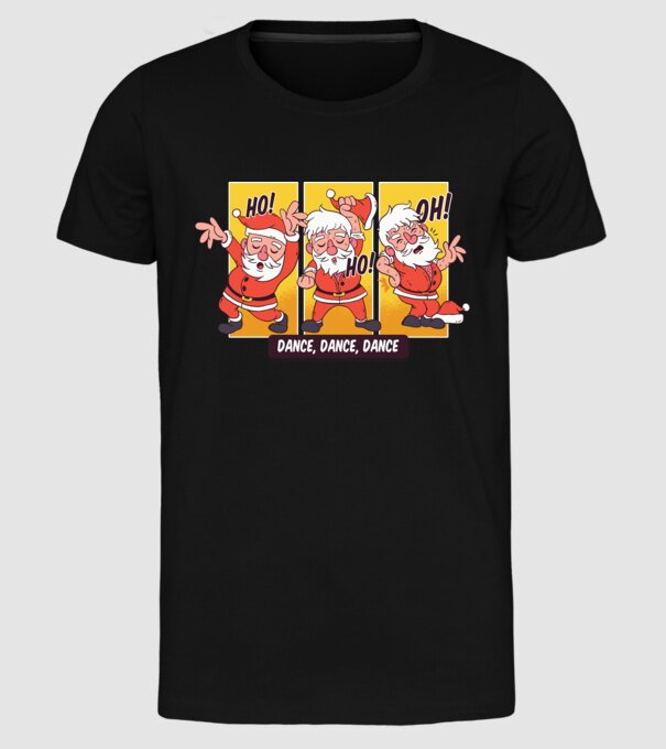 Hohoho dans Moș Crăciun model negru pe tricou
