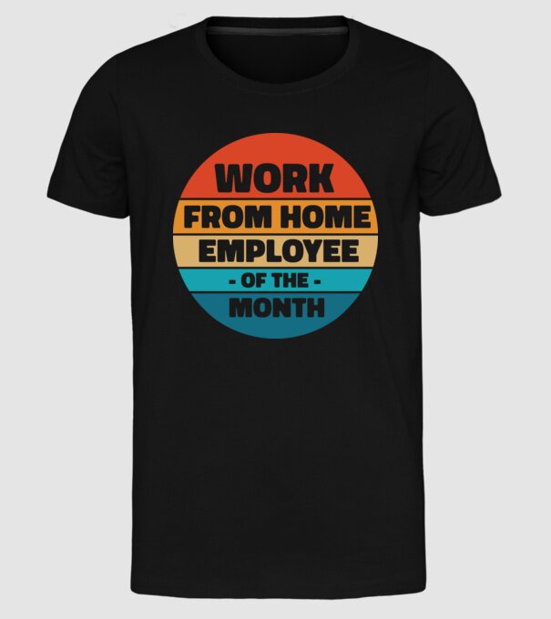 Lucrătorul la domiciliu al lunii model negru pe tricou