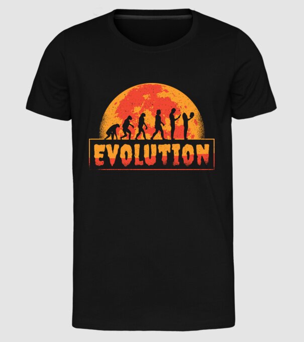 Evoluție Horror model negru pe tricou