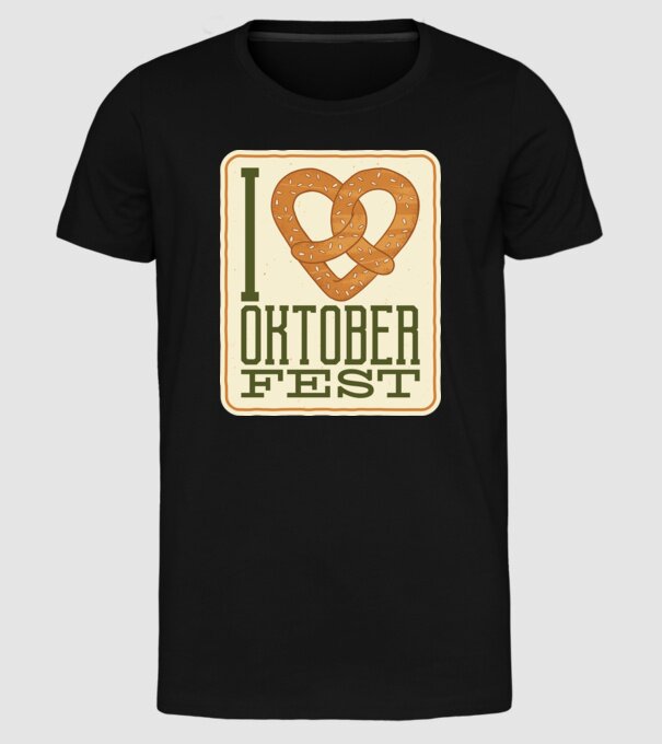 I Love Oktoberfest model negru pe tricou
