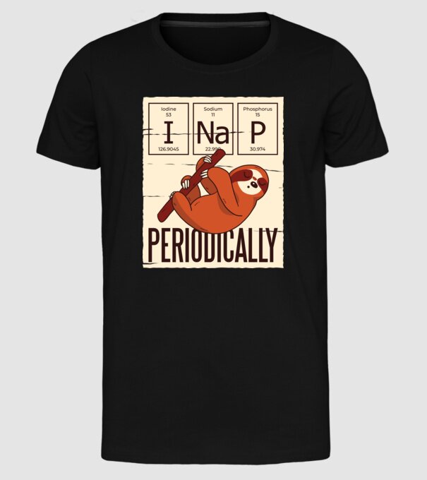 I NaP Periodic tricou leneș model negru pe tricou