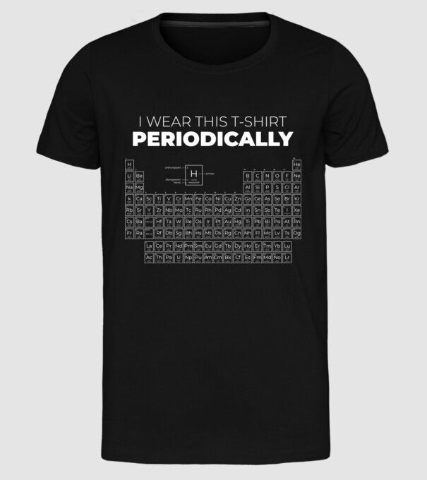 I wear this t-shirt periodically model negru pe tricou