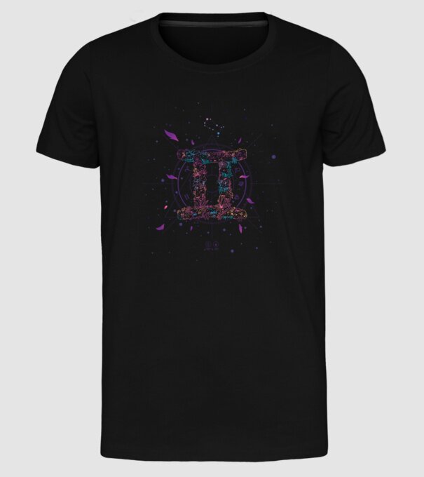 Gemini Zodiac model negru pe tricou