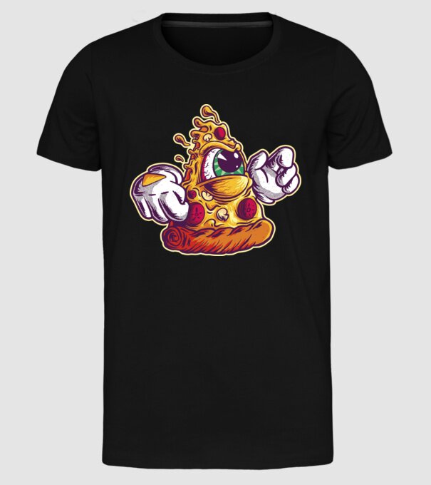 Pizza Illuminati model negru pe tricou