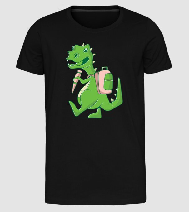 Elev Dino model negru pe tricou