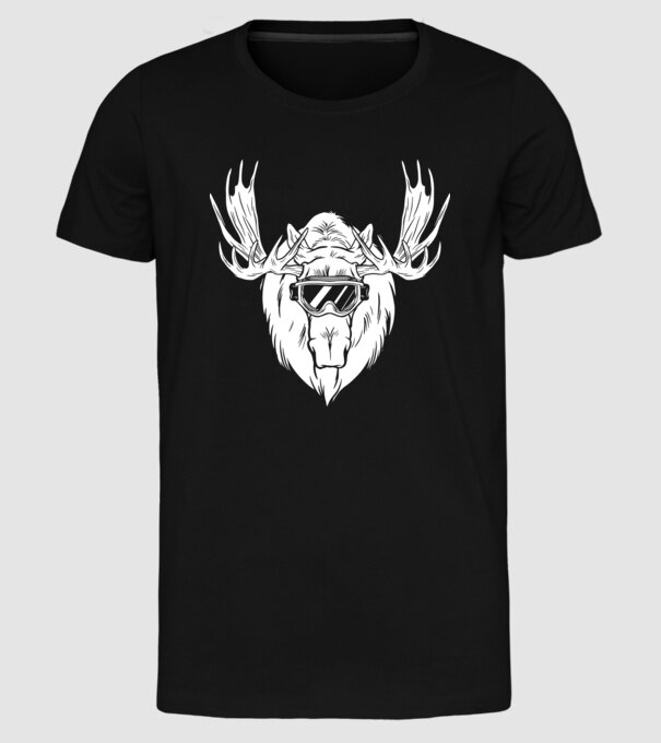 Cap de Elan model negru pe tricou