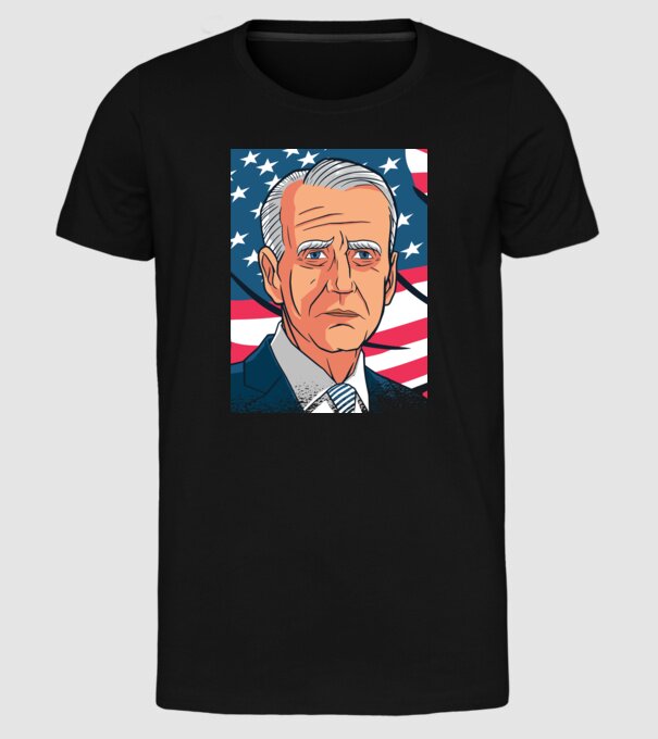 Joe Biden USA model negru pe tricou