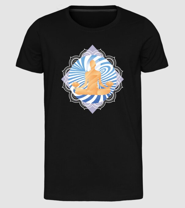 Meditație yoga model negru pe tricou