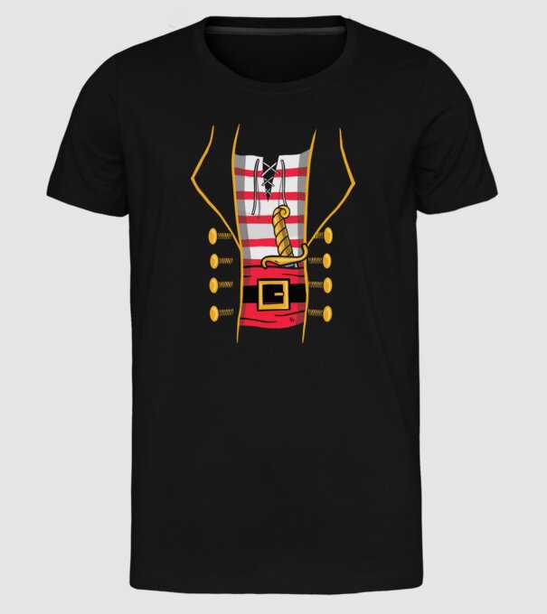 Costum de pirat pentru Halloween model negru pe tricou