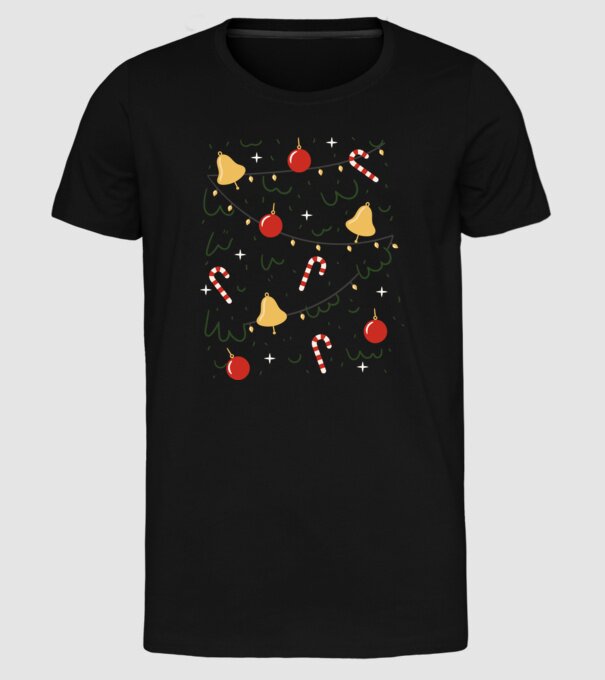 Decorații Crăciun model negru pe tricou