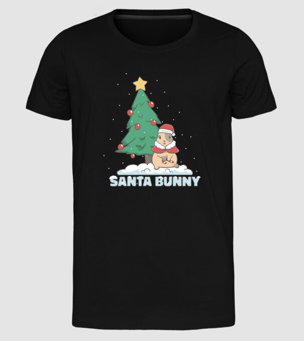 Iepuraș de Crăciun model negru pe tricou