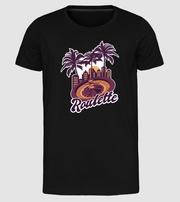 Casino Roulette model negru pe tricou
