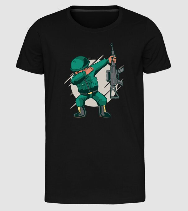 Soldat DAB model negru pe tricou
