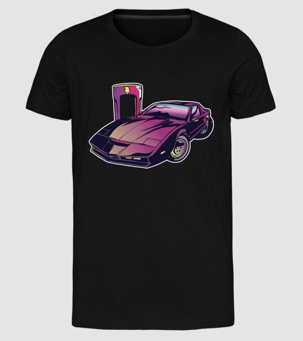 Kitt pe încărcător electric tricou amuzant model negru pe tricou