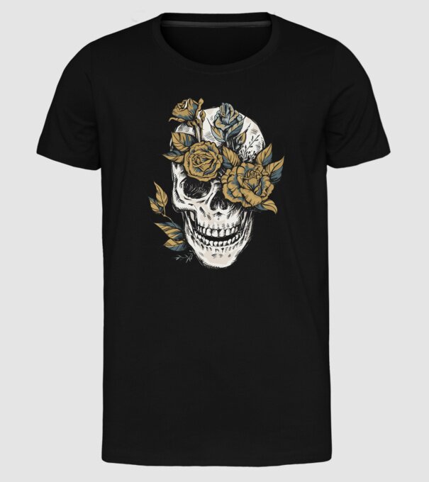Craniu model negru pe tricou