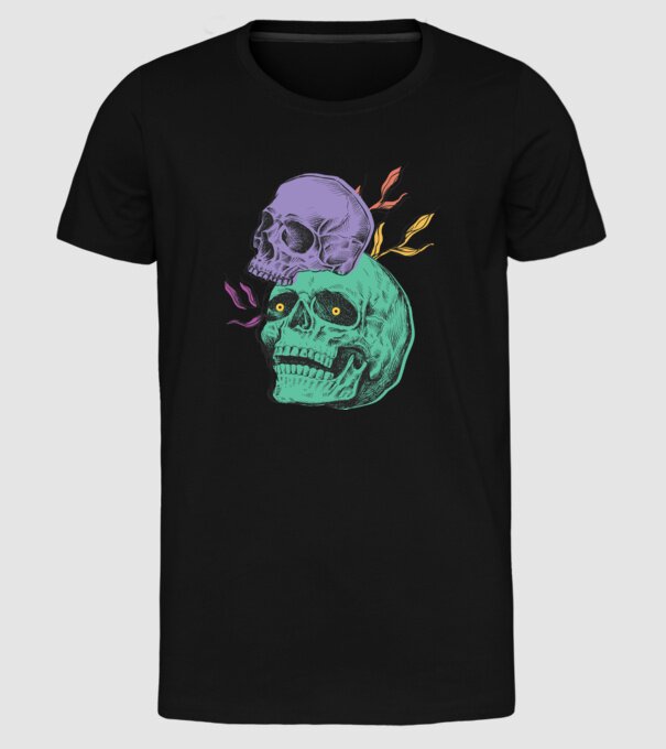 Cranii model negru pe tricou