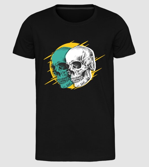 Cranii model negru pe tricou