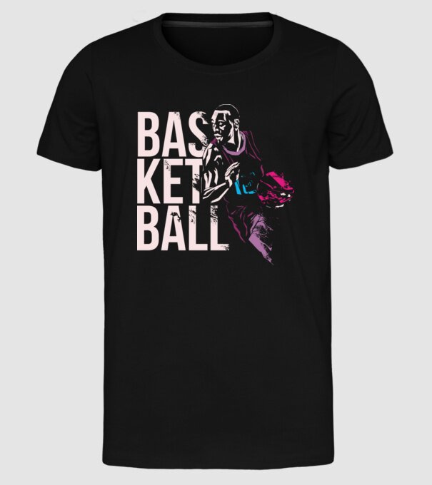 Baschet Silueta model negru pe tricou