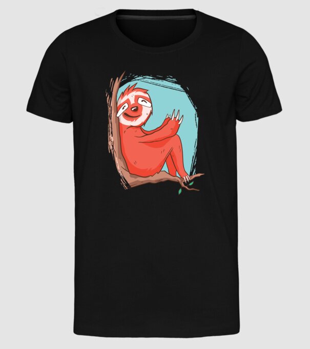 Leneș model negru pe tricou