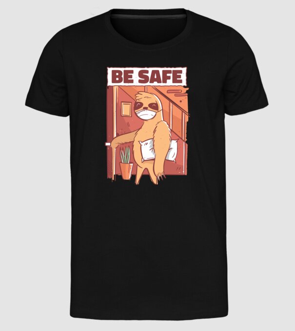 Leneș Be Safe model negru pe tricou