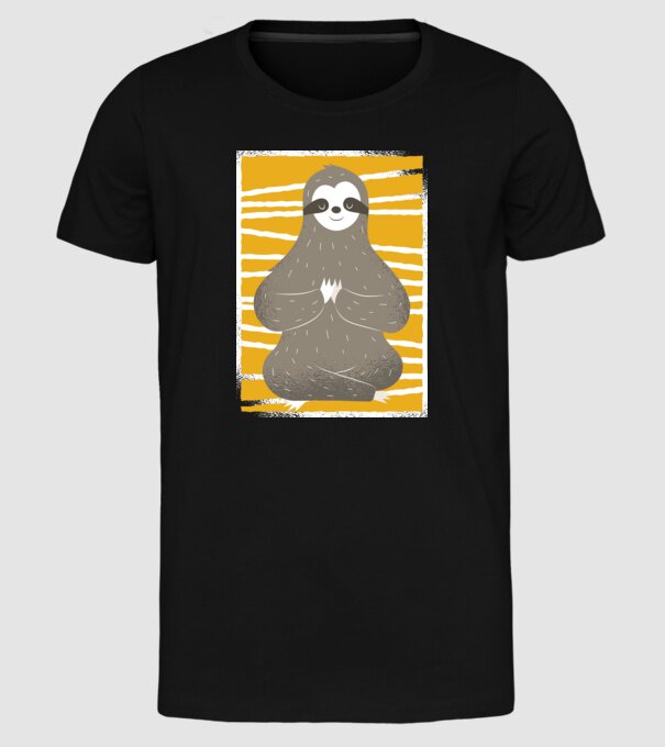 Yoga Leneș model negru pe tricou