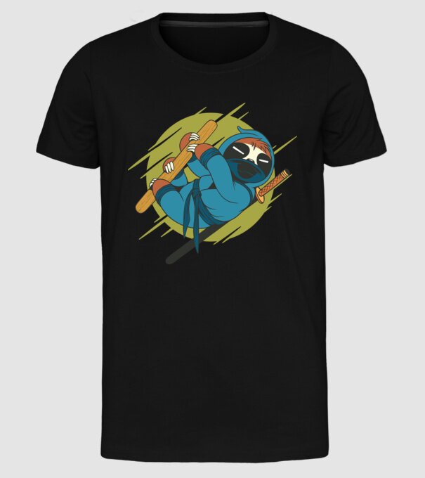 Ninja Leneș model negru pe tricou