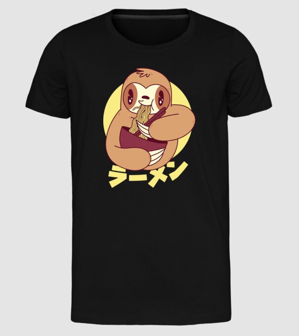 Ramen Leneș model negru pe tricou