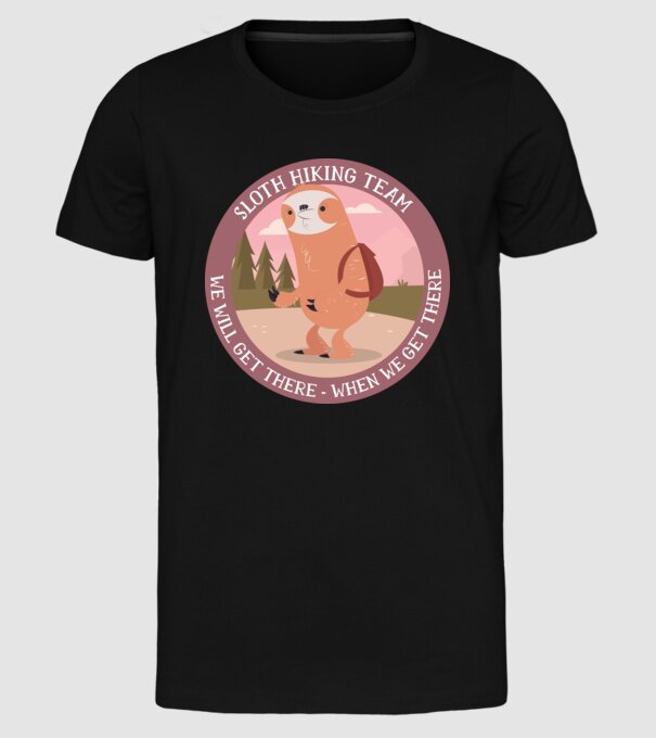 Leneș drumeție - Vom ajunge, atunci când vom ajunge model negru pe tricou