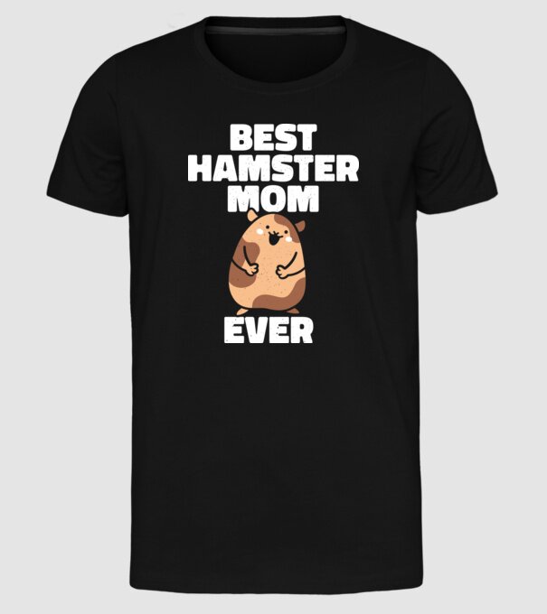 Cea mai bună mamă Hamster model negru pe tricou
