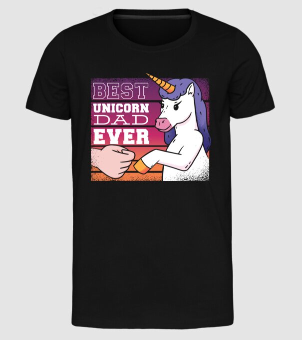 Cel mai bun Tată Unicorn model negru pe tricou