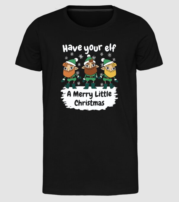 Să ai un Crăciun fericit de Elf model negru pe tricou