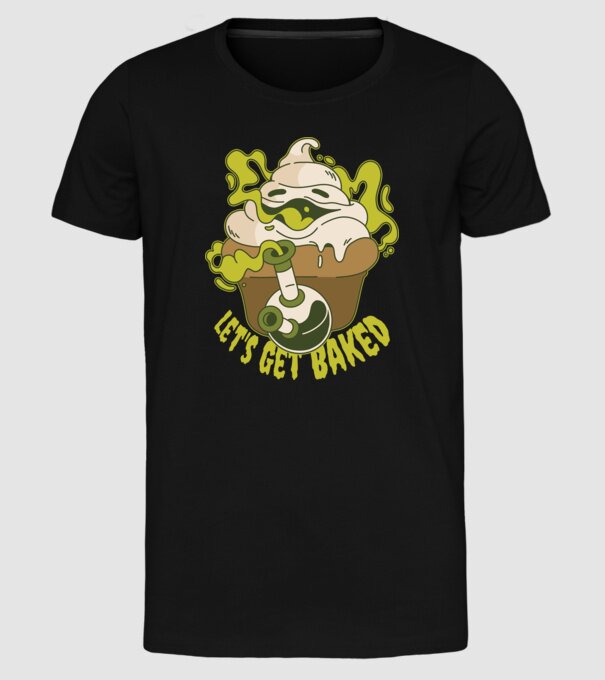 'Let''s Get Baked' model negru pe tricou
