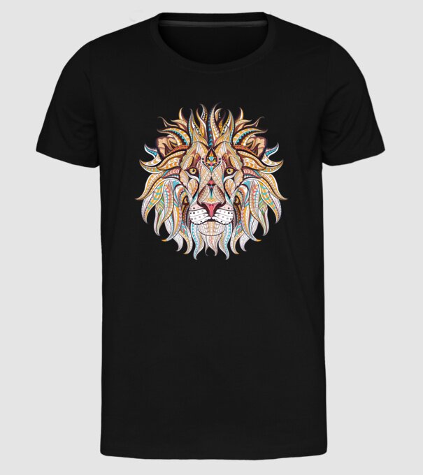lion octopus model negru pe tricou
