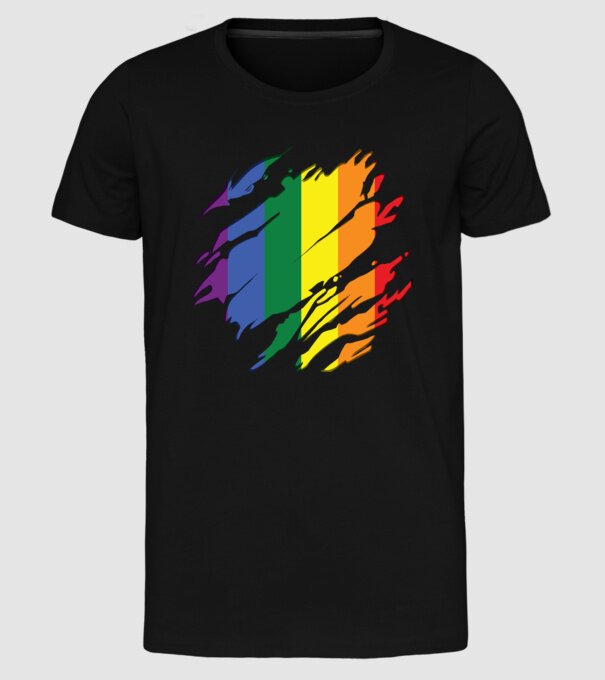 Steag LGBTQ model negru pe tricou